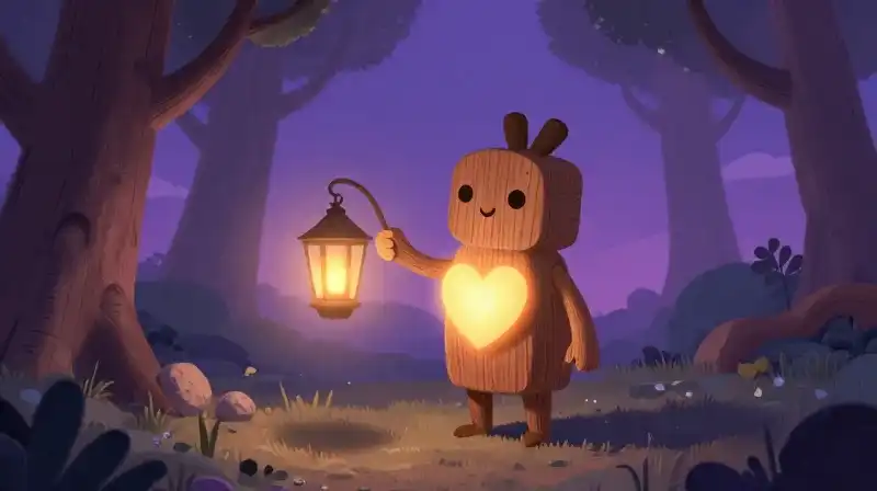 Bedtime story of truth in a magical purple night forest