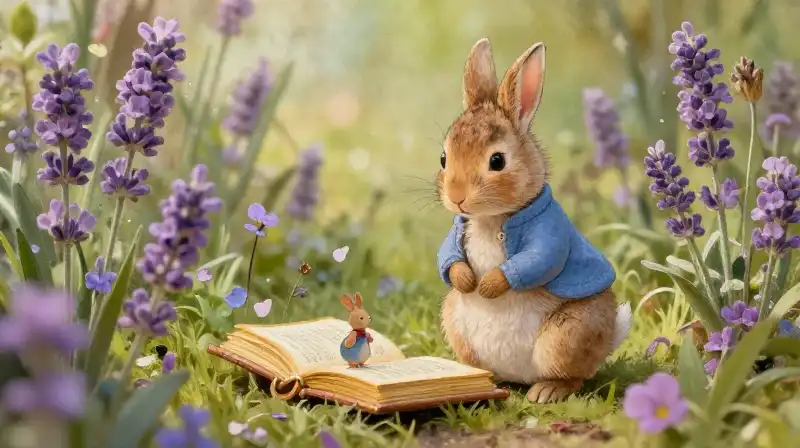 Classic childrens storybook illustration featuring whimsical nature and imagination