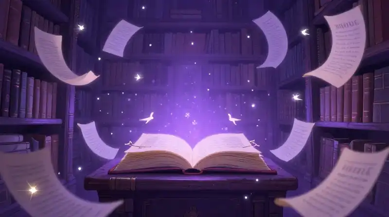 Magical glowing archive of stories and knowledge