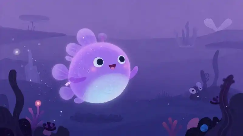Sweet underwater childrens tale illustration