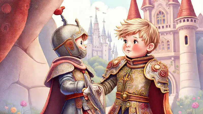 A whimsical knight graces a pastel dream